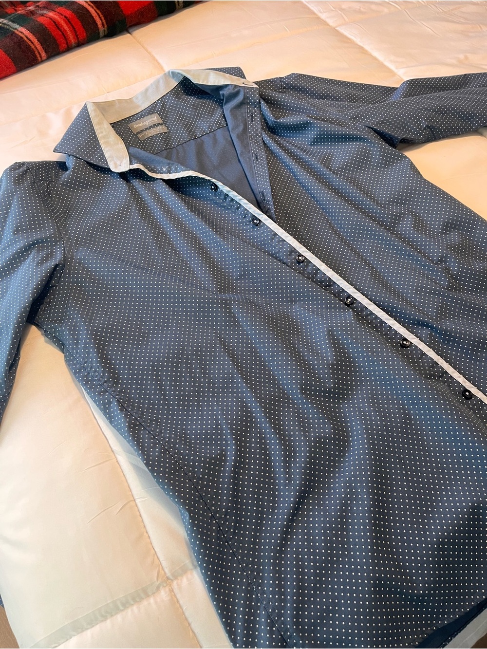 Men's Navy Dot Button-Up Shirt